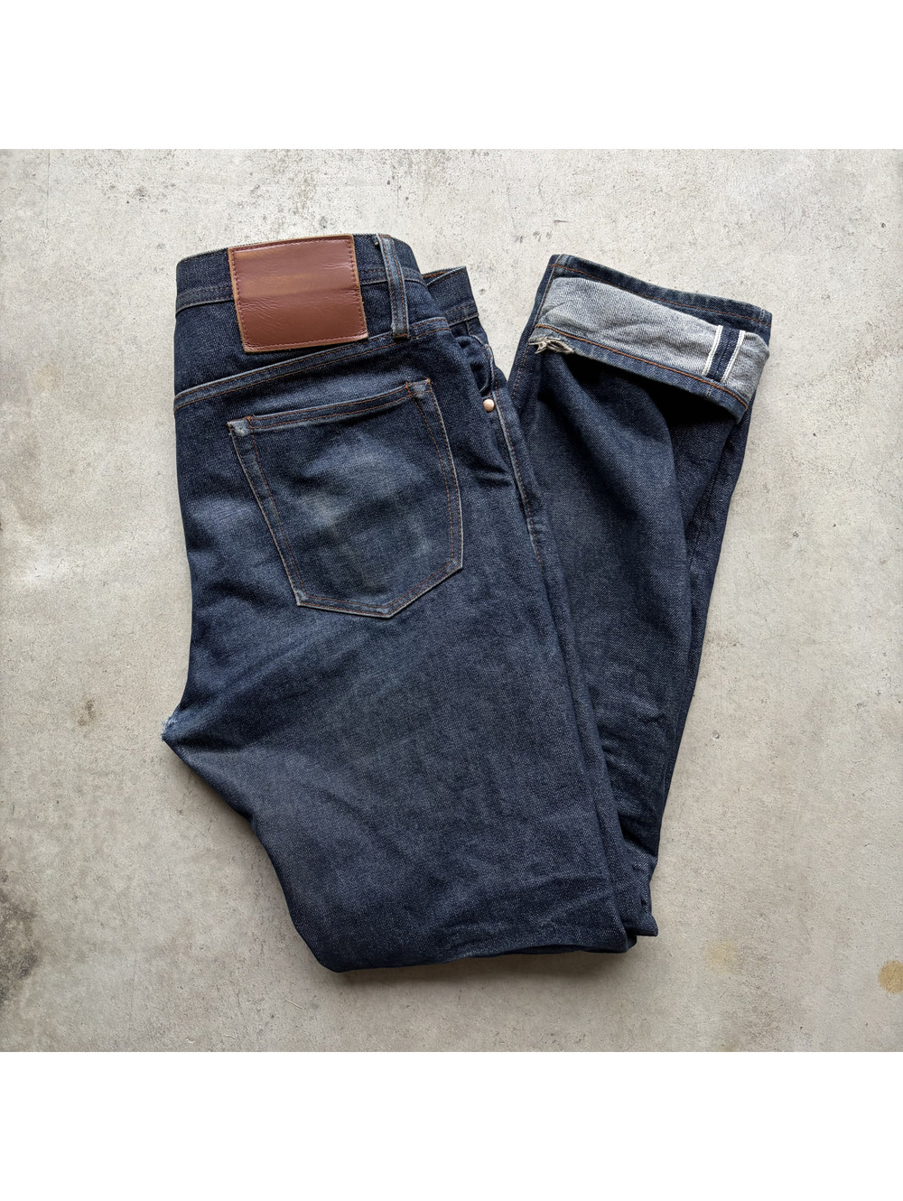 The Unbranded Brand UB201 Tapered Selvedge Denim Jeans Size